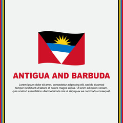 Antigua And Barbuda Flag Background Design Template. Antigua And Barbuda Independence Day Banner Social Media Post. Antigua And Barbuda Cartoon