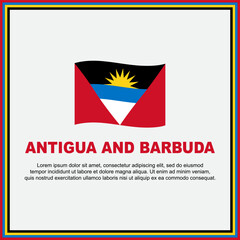 Antigua And Barbuda Flag Background Design Template. Antigua And Barbuda Independence Day Banner Social Media Post. Antigua And Barbuda Banner