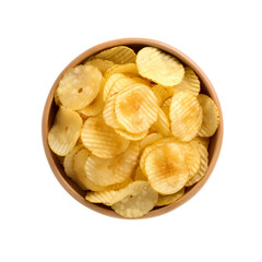 Potato chips isolated on transparent background