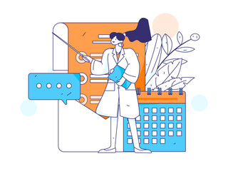 Medical characters fighting the epidemic flat vector concept operation hand drawn illustration
