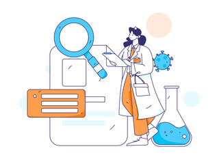 Medical characters fighting the epidemic flat vector concept operation hand drawn illustration
