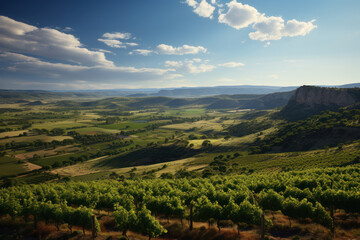 Fototapeta na wymiar The vast vineyards of the Barossa Valley, highlighting Australia's renowned wine-producing regions. Generative Ai.