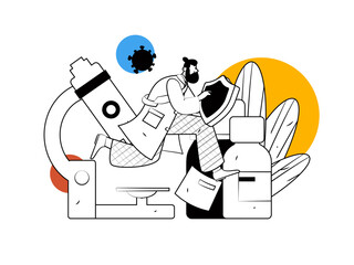 Medical characters fighting the epidemic flat vector concept operation hand drawn illustration
