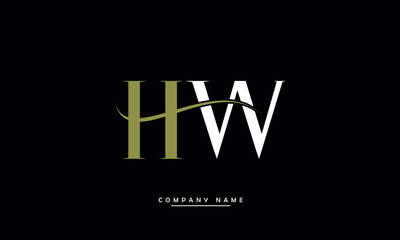 HW, WH, H, W Abstract Letters Logo Monogram