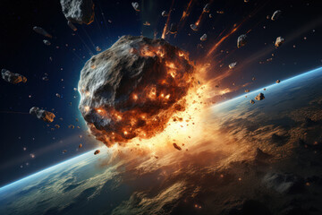 A meteor striking the Earth, depicting the transformative power of celestial events as catalysts...