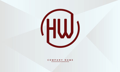 HW, WH, H, W Abstract Letters Logo Monogram