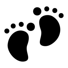 baby feet glyph icon