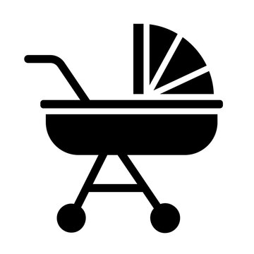baby stroller glyph icon