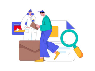 Medical characters fighting the epidemic flat vector concept operation hand drawn illustration
