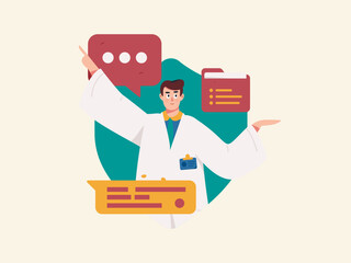 Medical characters fighting the epidemic flat vector concept operation hand drawn illustration
