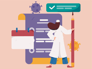 Medical characters fighting the epidemic flat vector concept operation hand drawn illustration
