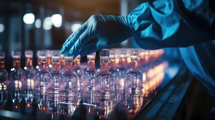 Kussenhoes Ensuring Pharmaceutical Excellence: A Visual Insight into Quality Control and Manufacturing Processes in a Modern Pharmaceutical Factory,precision, hygiene, and the intersection of science, technology © hisilly