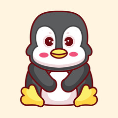 Cute penguin animal cartoon illustration