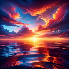 Sunset Over the Sea