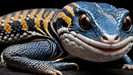 Fototapeta premium Reptile isolcated in black background