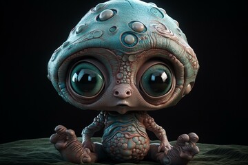 cute baby alien. Generative AI - obrazy, fototapety, plakaty