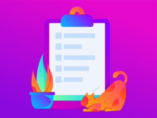 Invite friends to conduct questionnaire flat vector concept operation hand drawn illustration
