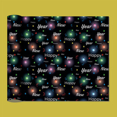 Vector Happy New Year have a seamless pattern. Vector fabric texture for textile print, wrapping paper, gift cards, and wallpaper flat design.