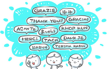 「ありがとう」が伝わる世界の言語でアイキャッチ　水色　blue