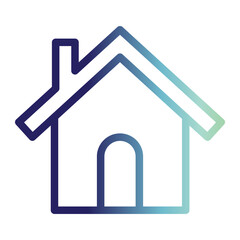 social media icon on line gradient style. home icon