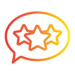 social media icon on line gradient style. rating icon