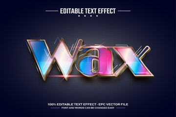Wax 3D editable text effect template