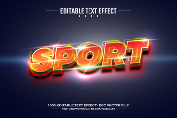 Naklejka na ściany i meble Sport 3D editable text effect template