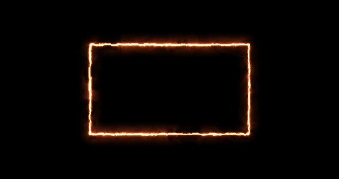 glowing neon square frame, neon frame for stream overlay