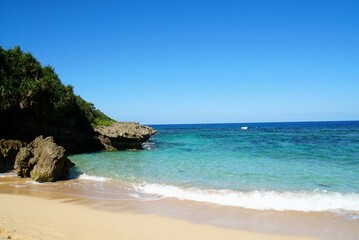 Naklejka premium Heart Rock Beach, Kouri Island - Okinawa