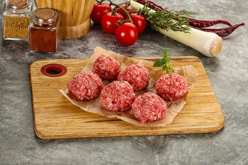Raw beef meatball minced meat