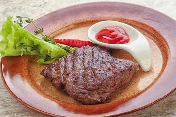 Grilled machete skirt beef steak