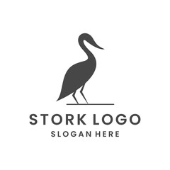 Stork logo template vector illustration design