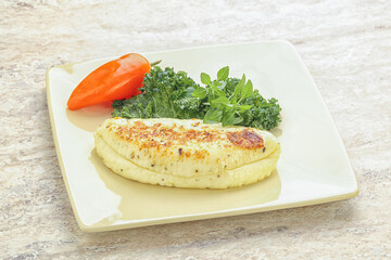Roasted traditional cheese haloumi
