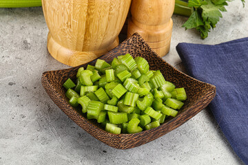 Vegan cuisine - Sliced celery stem