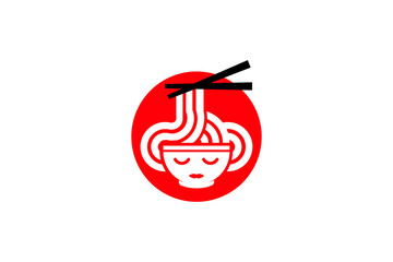 Japan Delight: Quirky Food Head Logo for Tasty & Unique Brands