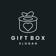 Gift box style logo icon design template flat vector