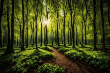 sunrise in the forest