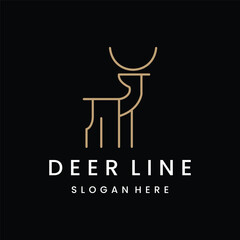 Deer style logo icon design template flat vector
