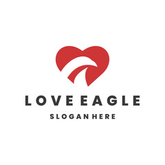 Love eagle style logo icon design template flat vector