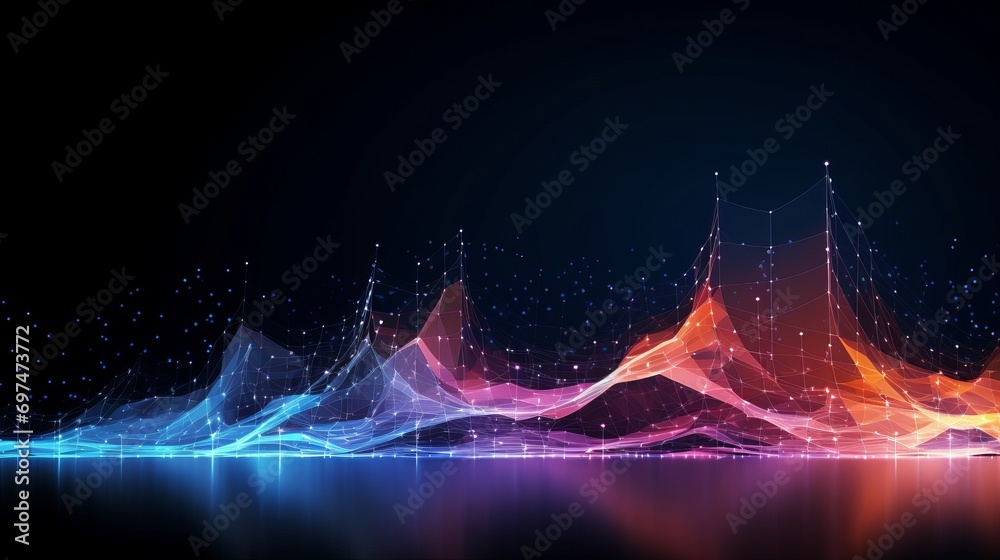 Fototapete digital graphic abstract background for technological processes, neural networks, digital data stora
