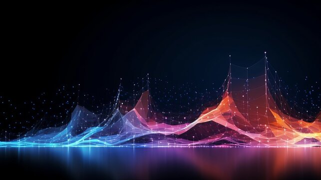 Digital graphic abstract background for technological processes, neural networks, digital data storage, particle flow, fundamentals of artificial intelligence Technology Network Background, banner