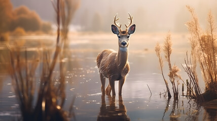 Doe by a Tranquil Lake