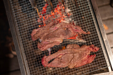 grilled steak on the grill