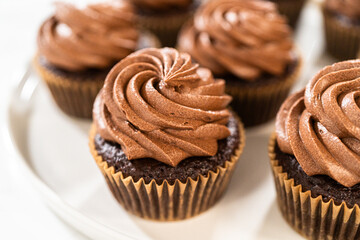 Baking Chocolate Cupcakes with Decadent Chocolate Frosting