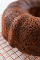 Gingerbread bundt cake with caramel filling