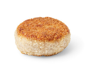 Tasty meat cutlet on white background