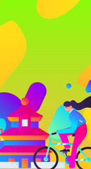 Holiday travel travel characters internet background vector hand drawn illustration
