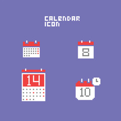 this is calendar icon in pixel art with simple color and purple background ,this item good for presentations,stickers, icons, t shirt design,game asset,logo and your project.