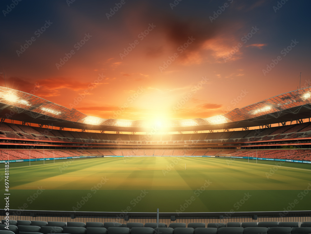 Canvas Prints stadium with lights at sunset