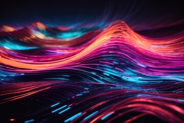 Abstract Neon Lights Wave Patterns